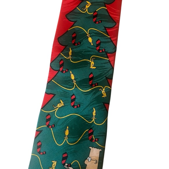 1997 DILBERT Dogbert Software United Media Christmas Tree Silk Tie‎ Ralph Marlin - Picture 3 of 5